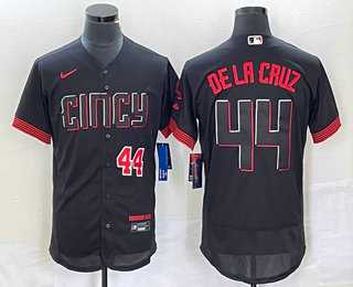 Men%27s Cincinnati Reds #44 Elly De La Cruz Number Black 2023 City Connect Flex Base Stitched Baseball Jersey4